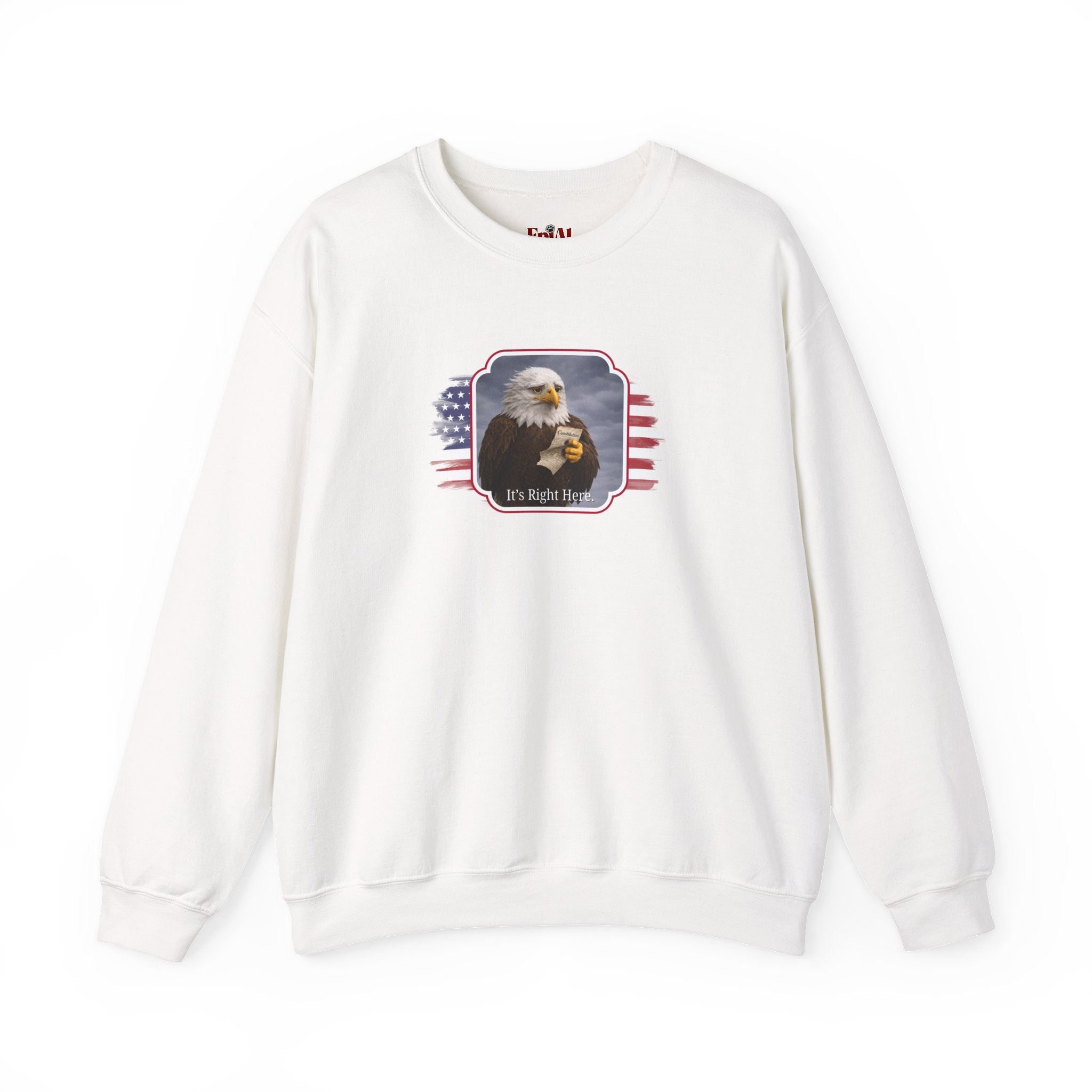 “It’s Right Here” Political Parody Crewneck Sweatshirt