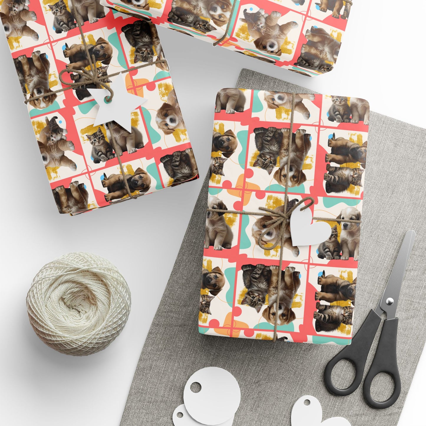 Colorful Puppy & Kitty Wrapping Papers