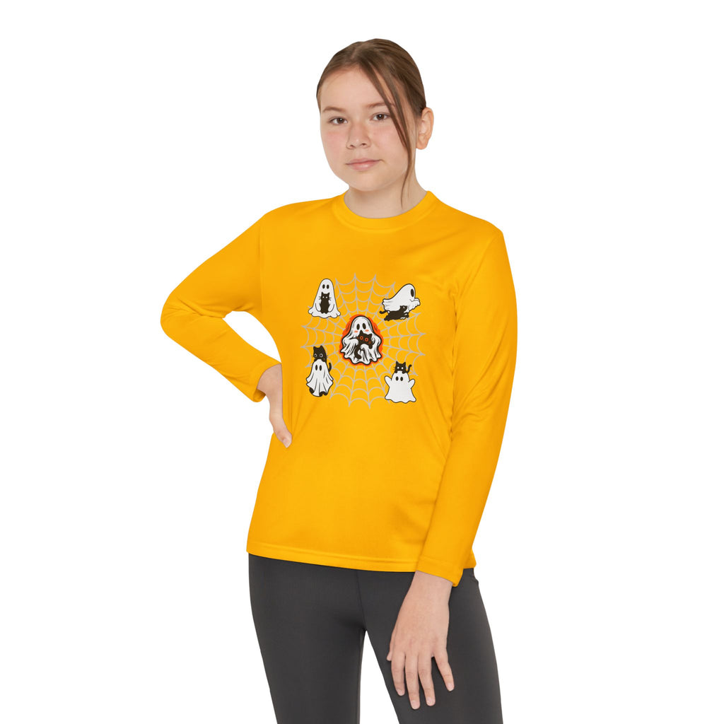 Ghost Cats Halloween Youth Long Sleeve Shirt