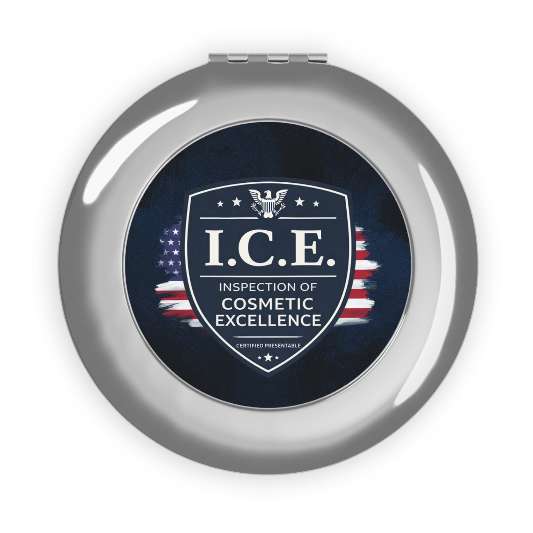 I.C.E. Parody Compact Mirror | Inspection of Cosmetic Excellence