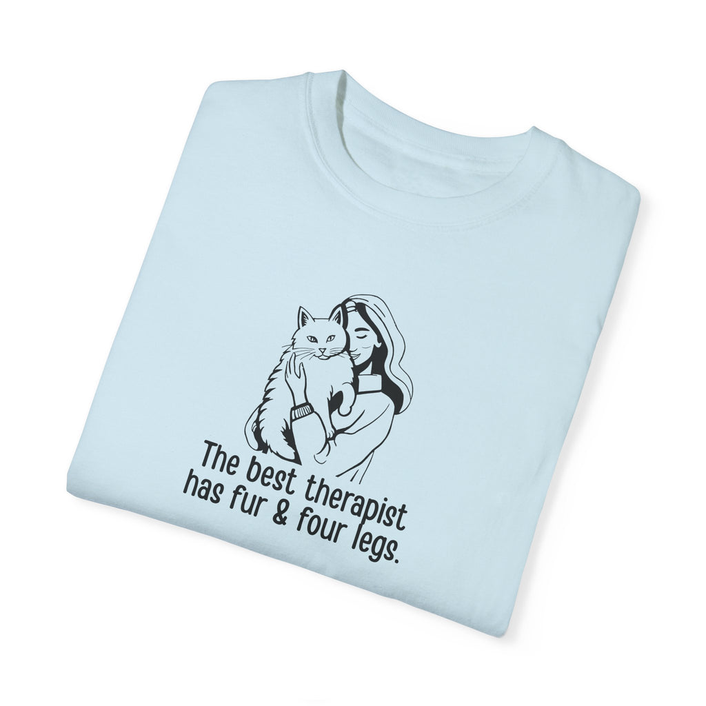 Cute Animal Therapy Unisex T-Shirt - "The Best Therapist Has Fur & Four Legs"