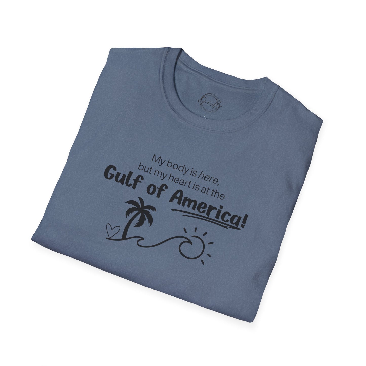 Heart at the Gulf of America Graphic T-Shirt - Perfect for Beach Lovers