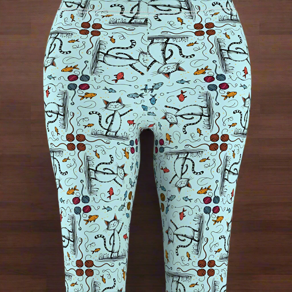 Women’s Happy Cat Pattern Casual Leggings