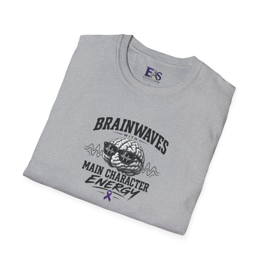 Brainwaves With Main Character Energy Epilepsy Awareness T-Shirt