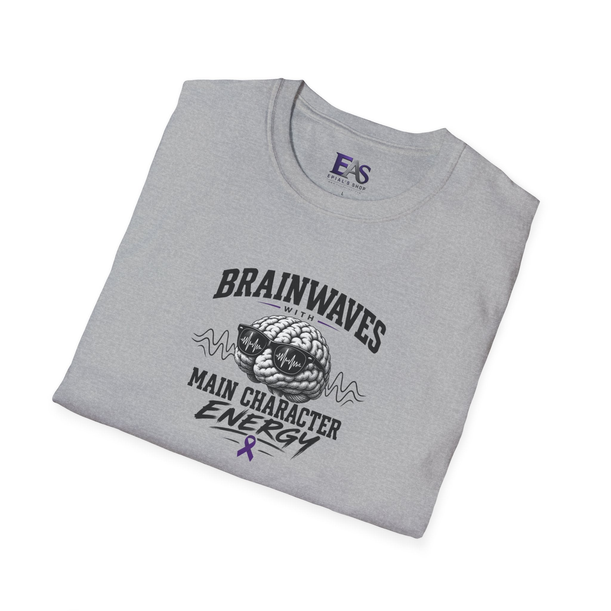 Brainwaves With Main Character Energy Epilepsy Awareness T-Shirt