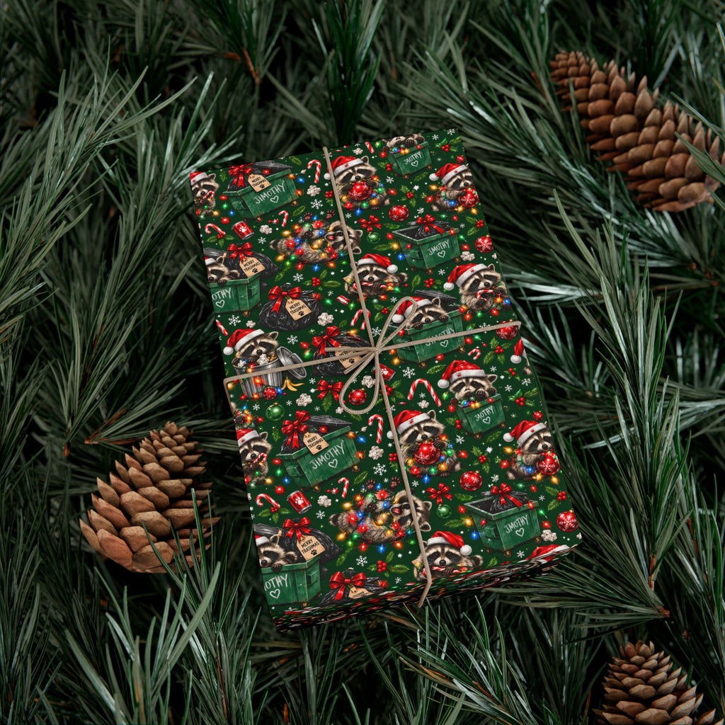 Jimothy’s Merry Trashmas Raccoon Christmas Wrapping Paper