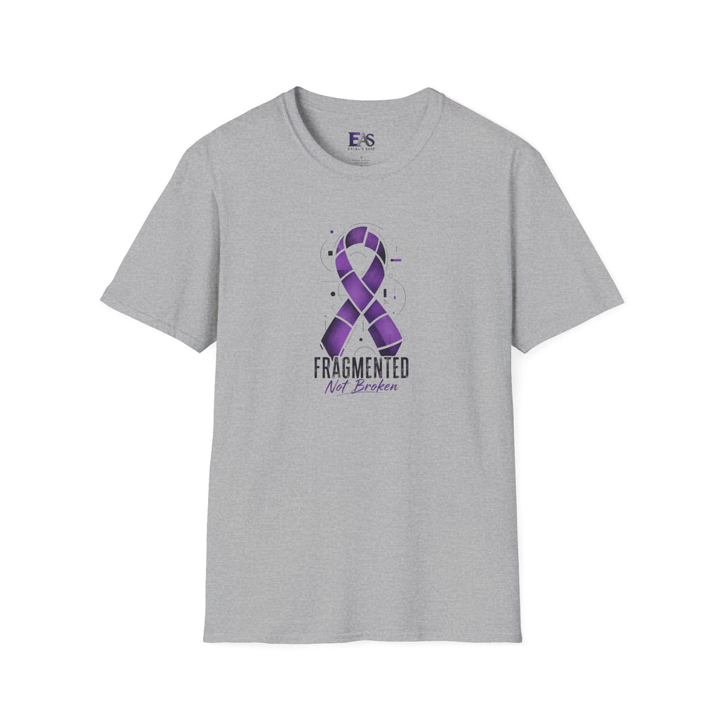 Fragmented, Not Broken Epilepsy Awareness T-Shirt | Purple Ribbon Unisex Graphic Tee