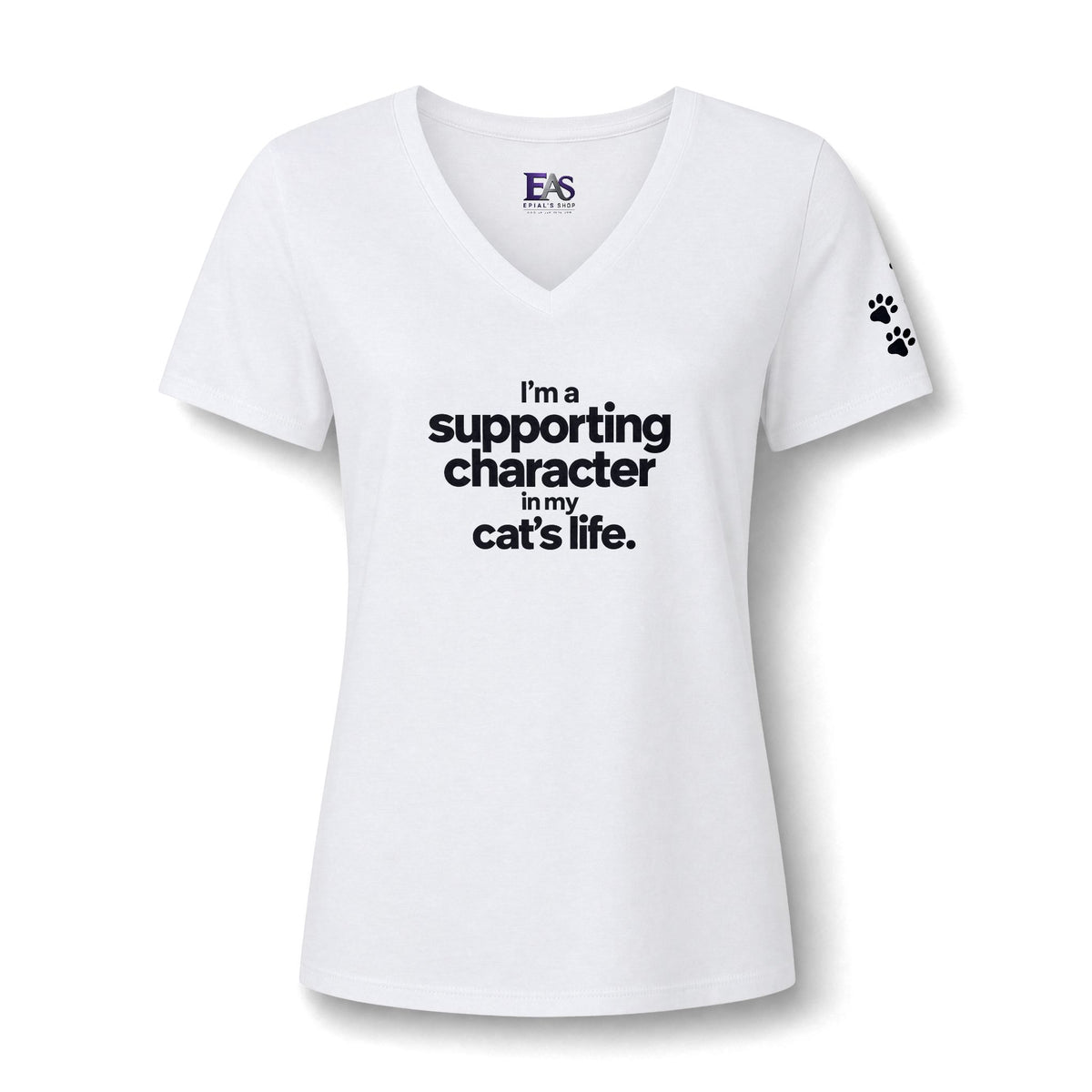Supporting Character in My Cat’s Life Women’s V-Neck Tee