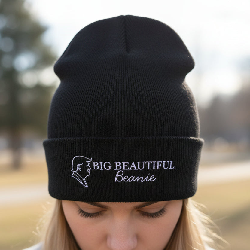 Big Beautiful Beanie — Embroidered Cuffed Knit Hat