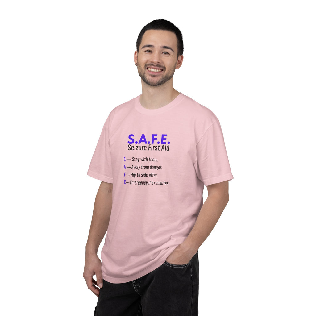 S.A.F.E. Seizure First Aid T-Shirt – Epilepsy Awareness Education Tee
