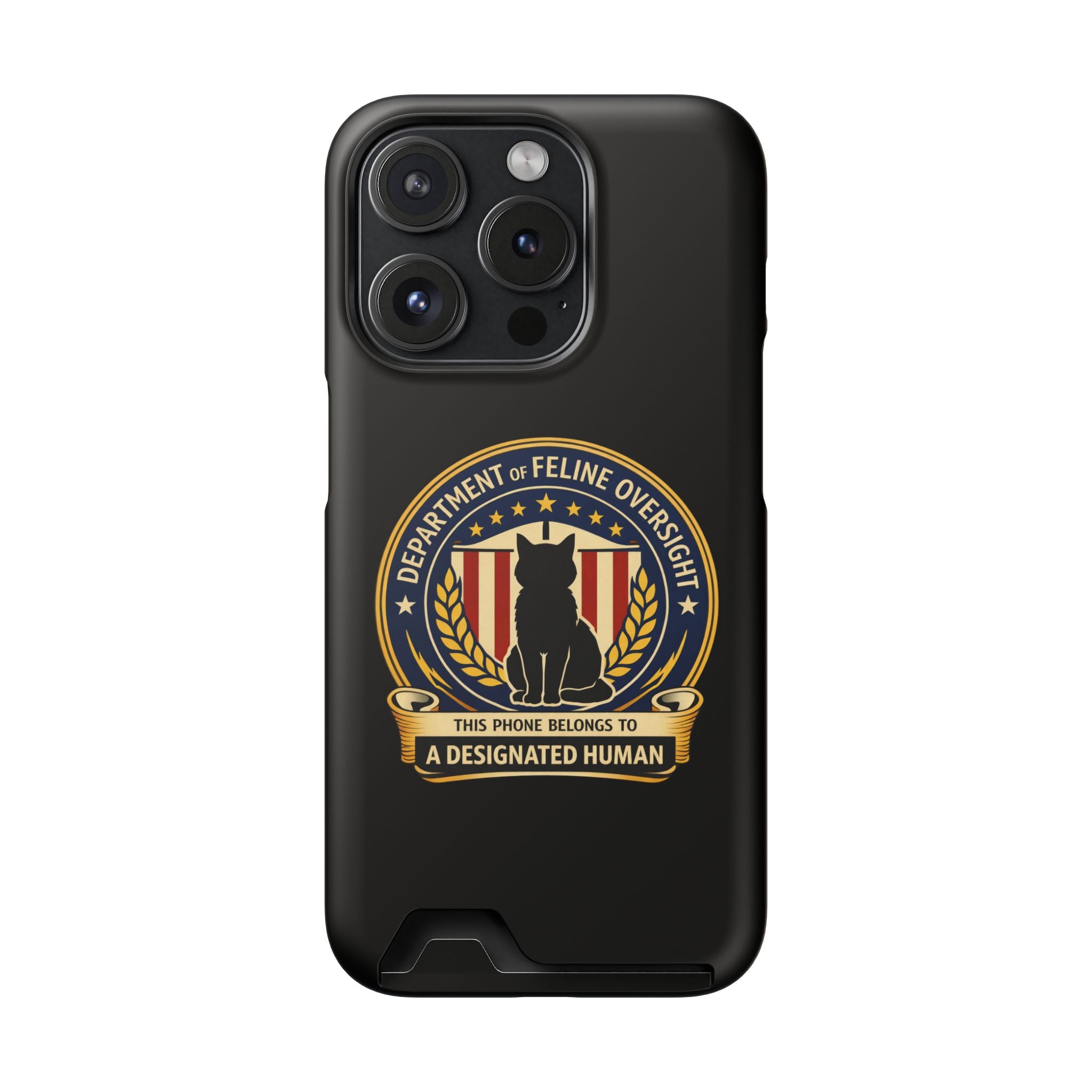 Department of Feline Oversight Samsung Galaxy Case – “Designated Human” Cat Seal, Slim Protective Case with Card Slot