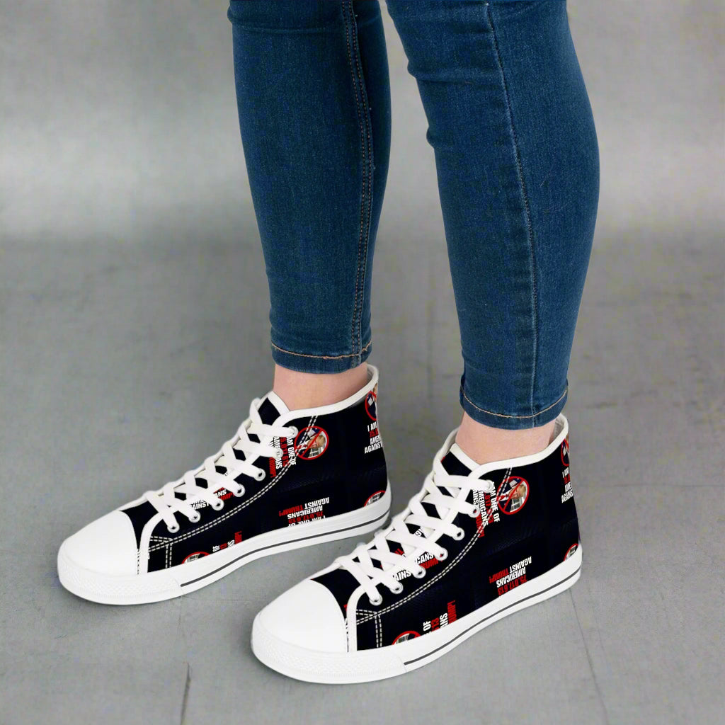 Women's High Top Sneakers - Americans Against Trump Printify
