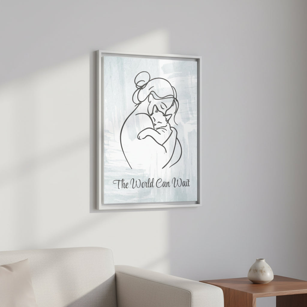 The World Can Wait Cat Canvas Print