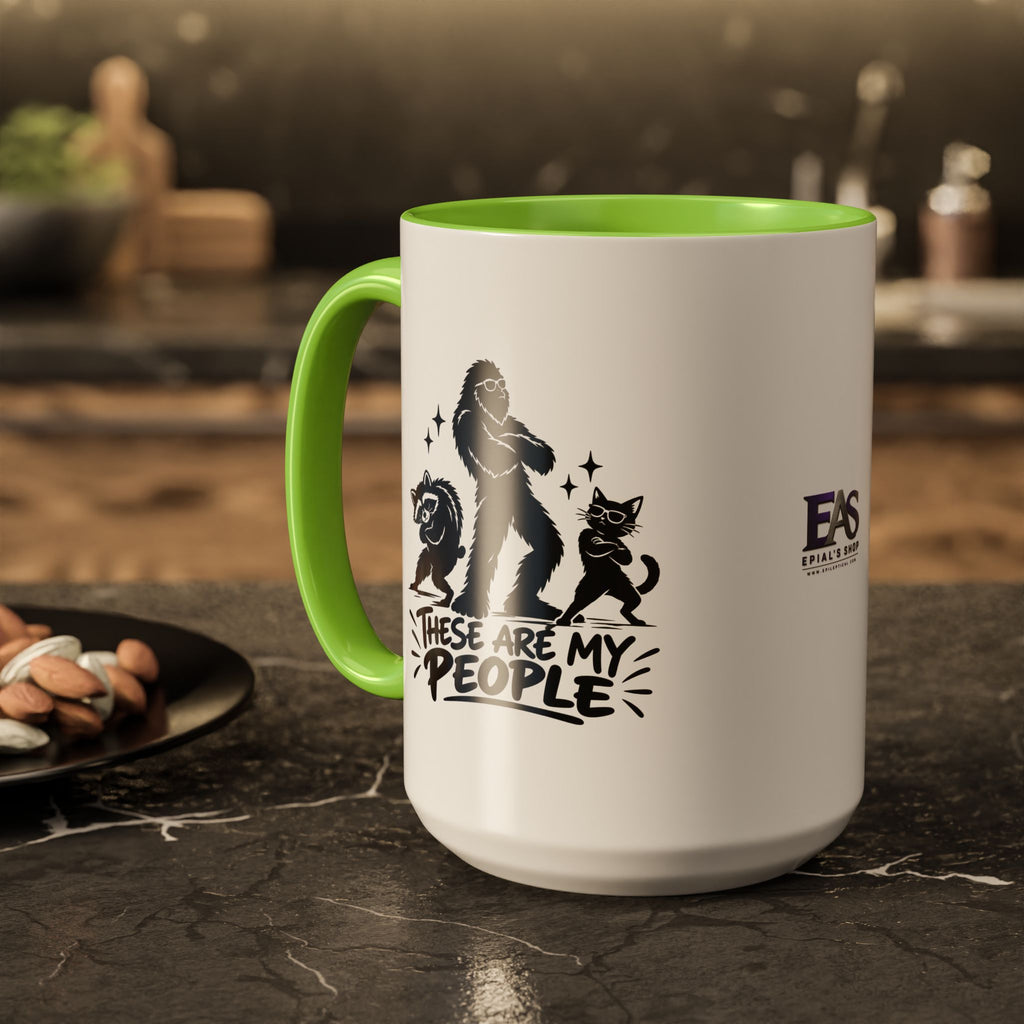 These Are My People Bigfoot, Raccoon & Cat Accent Coffee Mug | 11oz & 15oz