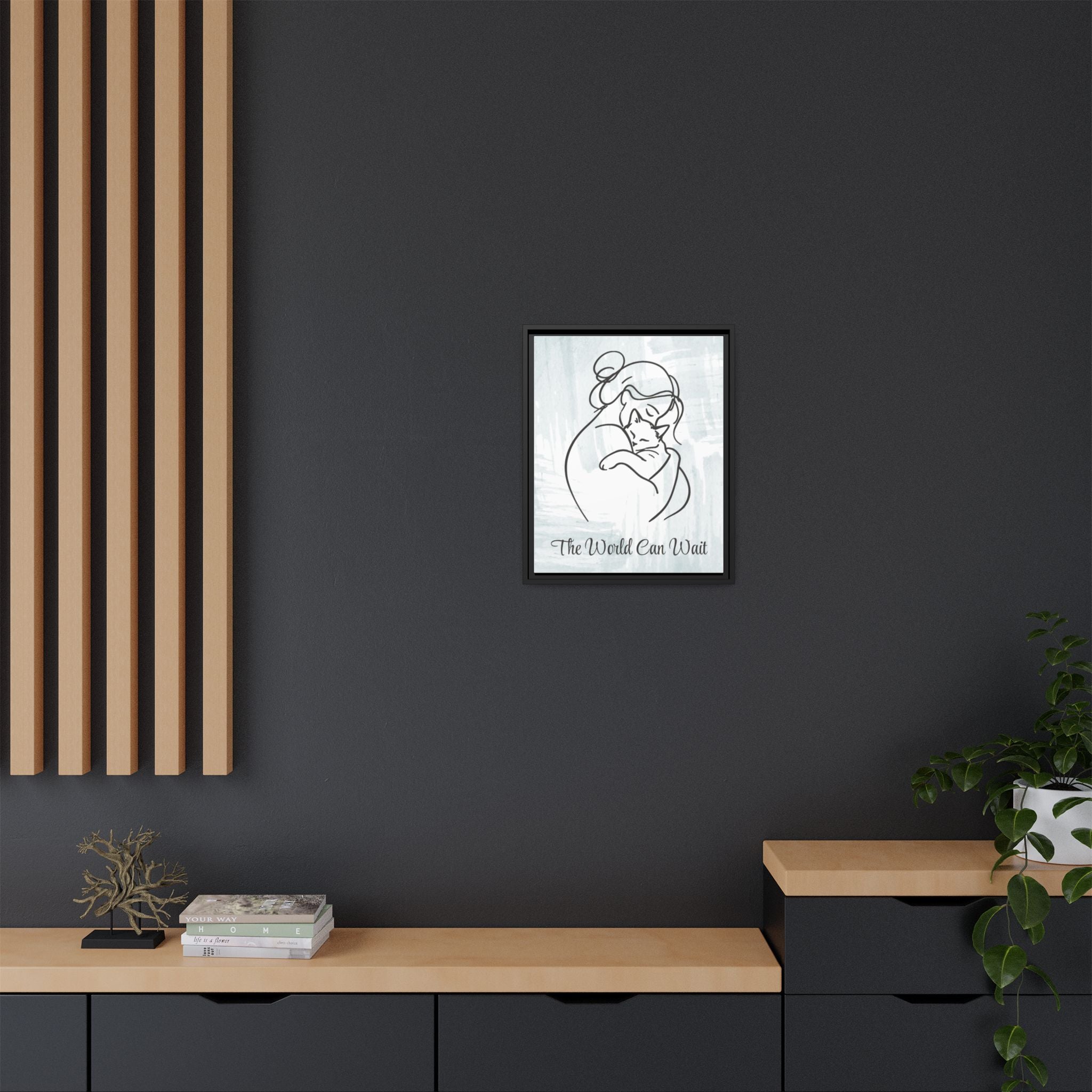 The World Can Wait Cat Canvas Print