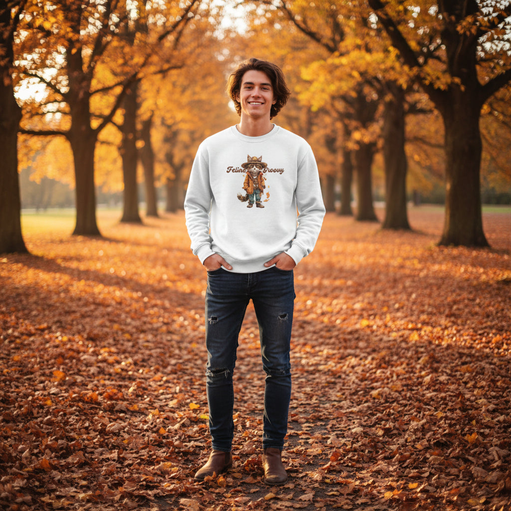 Feline Groovy Unisex Sweatshirt - Vintage Graphic Crewneck
