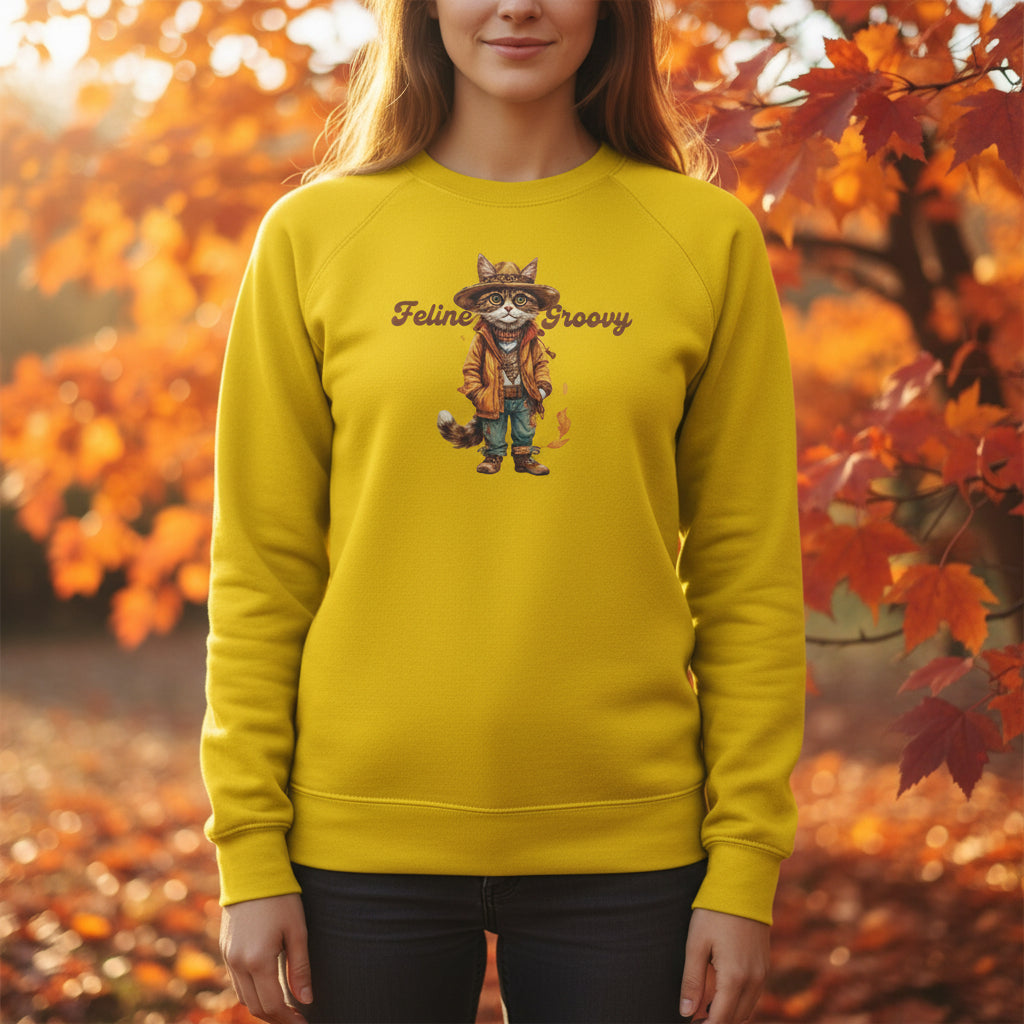 Feline Groovy Unisex Sweatshirt - Vintage Graphic Crewneck