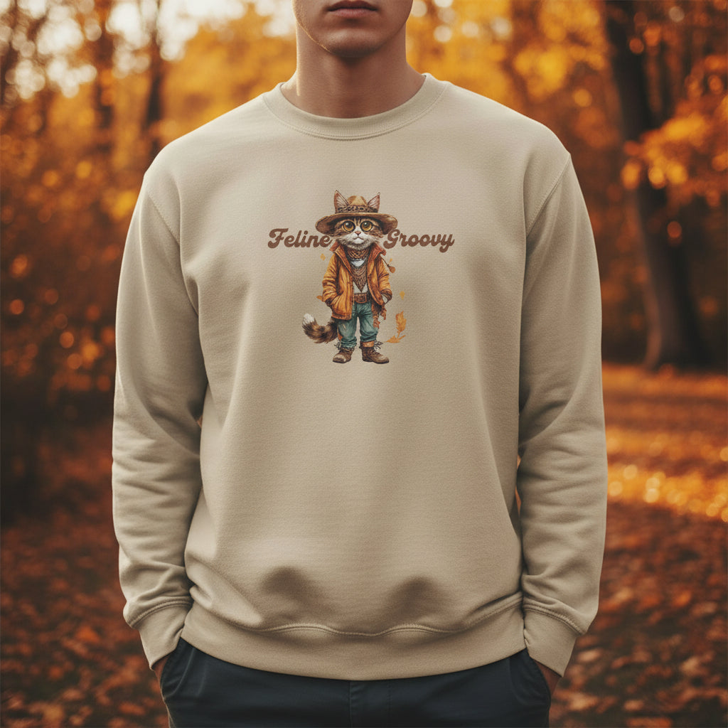 Feline Groovy Unisex Sweatshirt - Vintage Graphic Crewneck