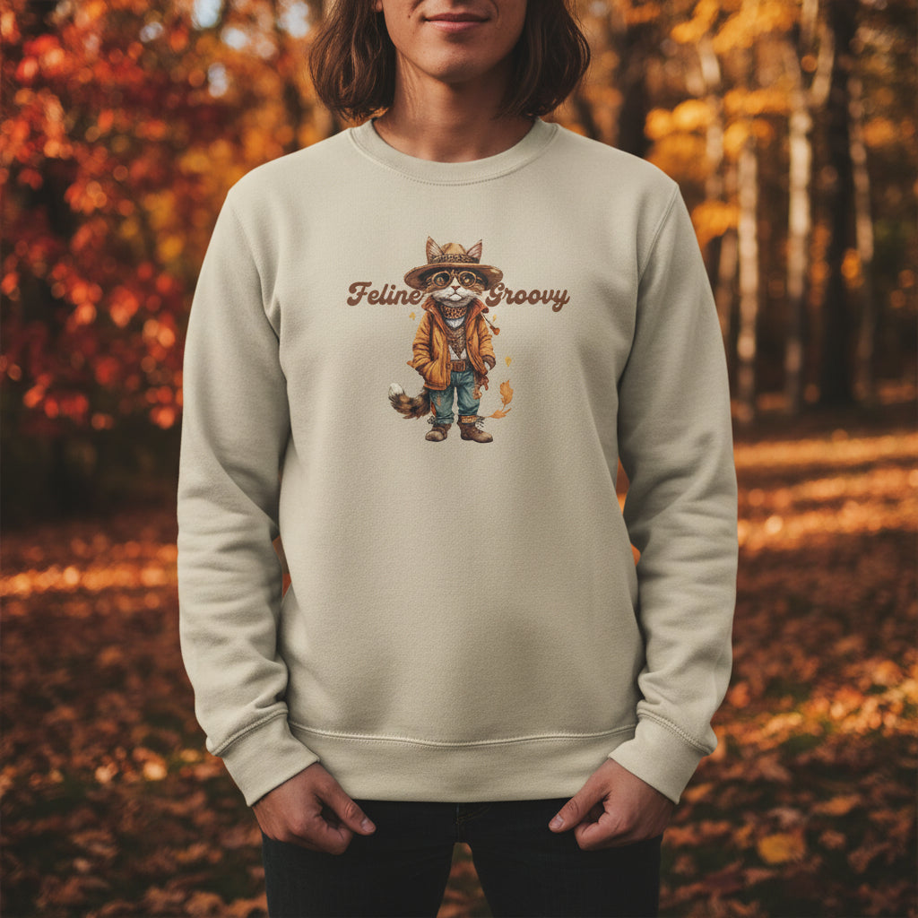 Feline Groovy Unisex Sweatshirt - Vintage Graphic Crewneck