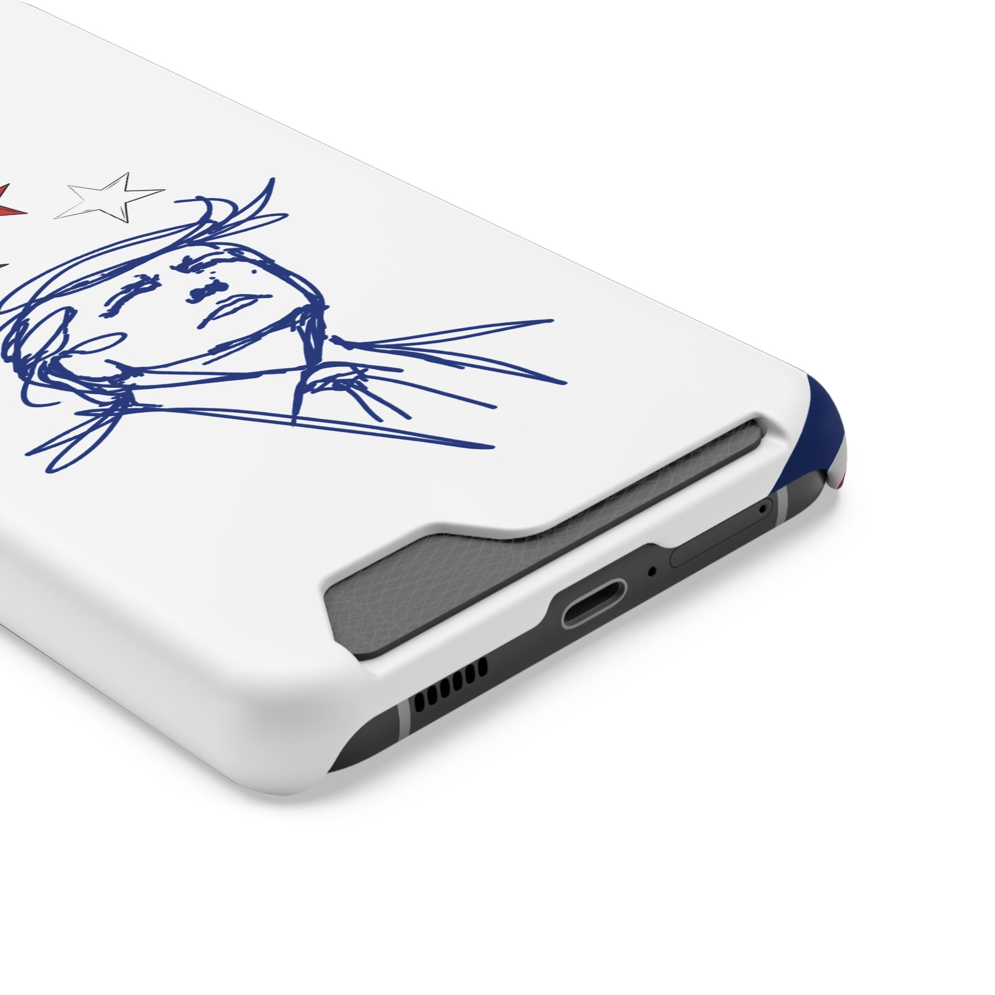 Swoop Guy Samsung Galaxy Case – Minimal Line Portrait Patriotic Design, Slim Protective Case with Card Slot