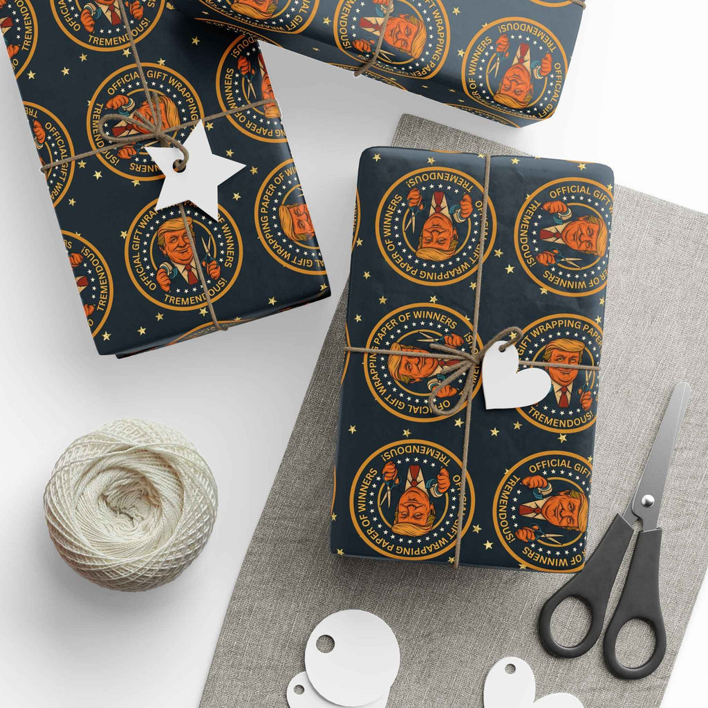 Political Parody “Official Gift Wrapping Paper of Winners” – Tremendous Seal Pattern