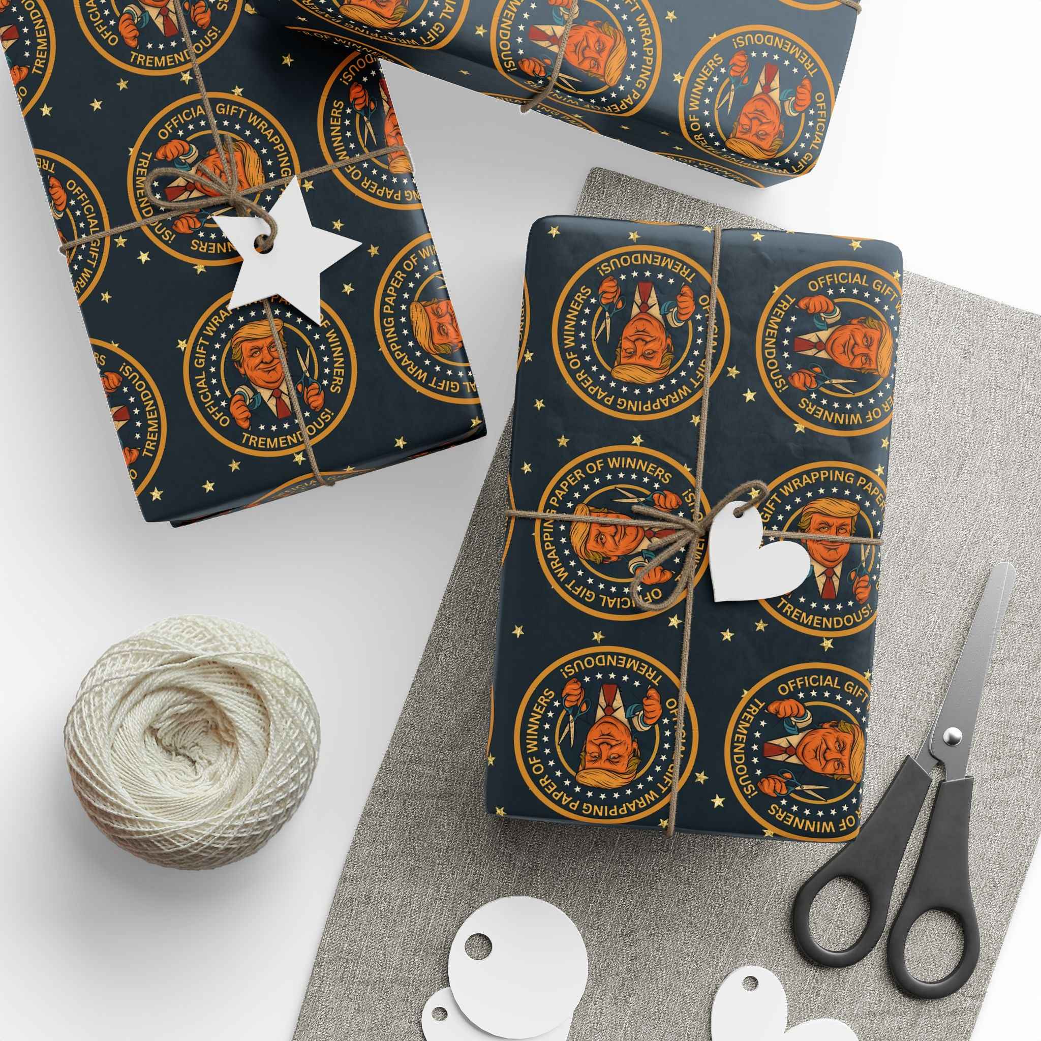 Political Parody “Official Gift Wrapping Paper of Winners” – Tremendous Seal Pattern