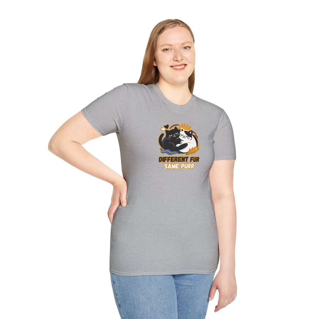 Different Fur, Same Purr Cat Unity T-Shirt | Kindness & Harmony Tee