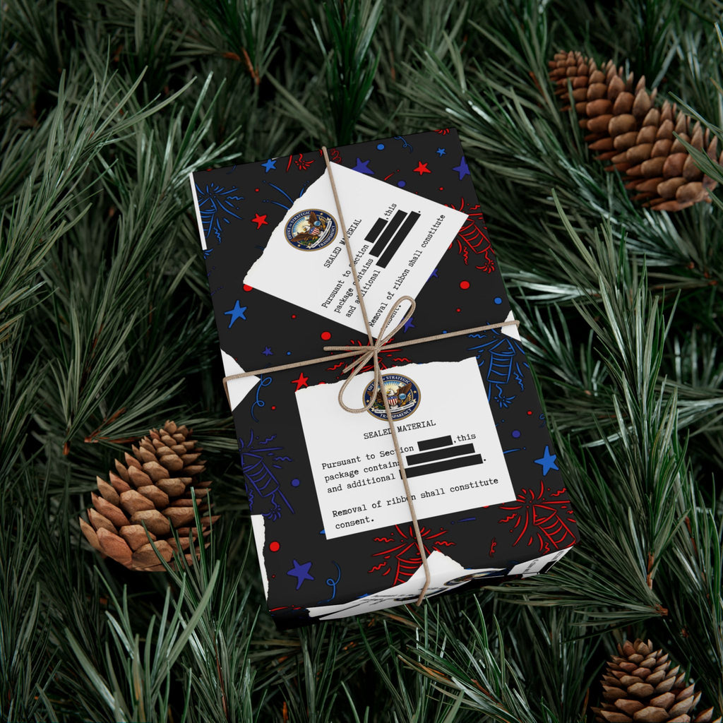 Classified Celebration Gift Wrap – Patriotic Parody Fireworks Wrapping Paper
