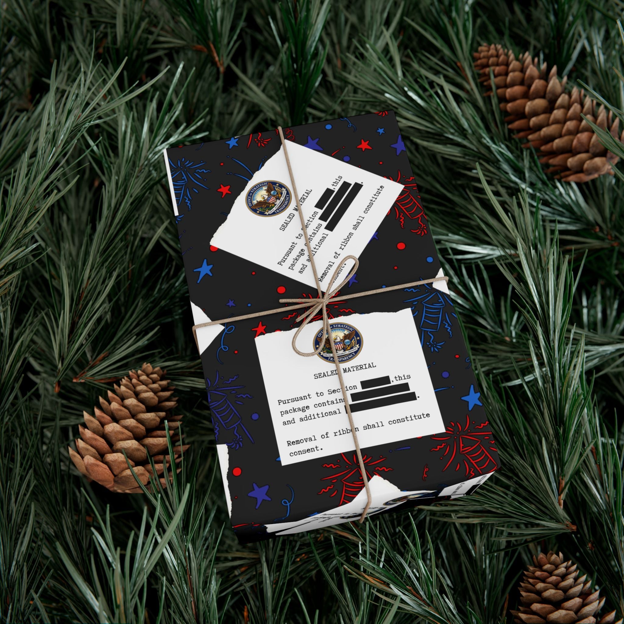 Classified Celebration Gift Wrap – Patriotic Parody Fireworks Wrapping Paper