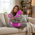 Jewel Collar Cat Shaped Pillow – Bright Magenta Cat Accent Pillow