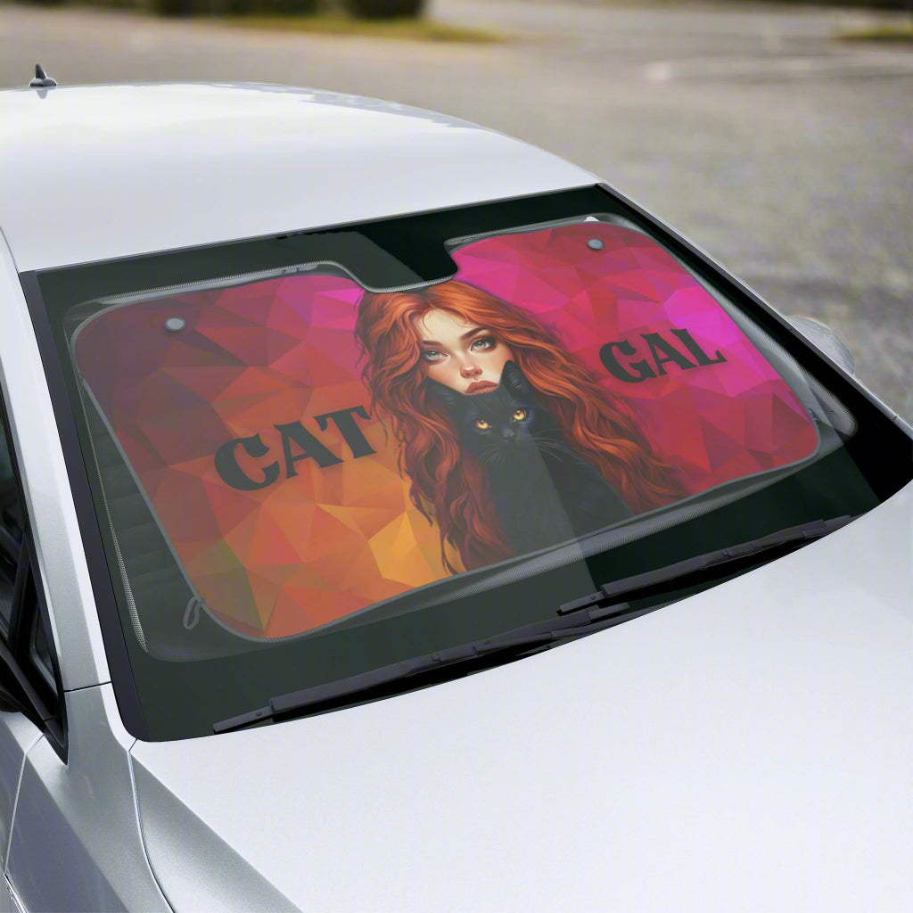 Cat Gal Car Sun Shades - Stylish Shield for Cat Lovers