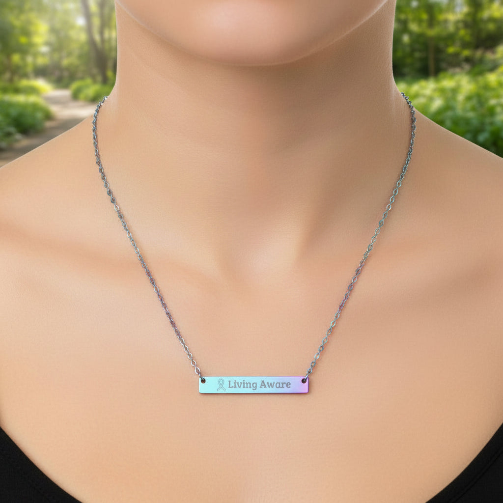 Living Aware Bar Necklace – Minimalist Epilepsy Awareness Jewelry
