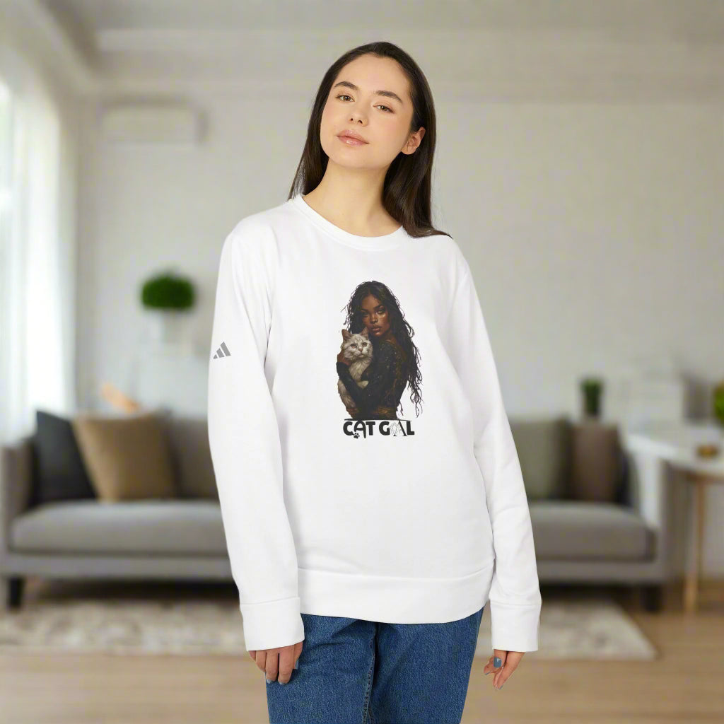 Sultry Graphic Cat Gal Crewneck Sweatshirt