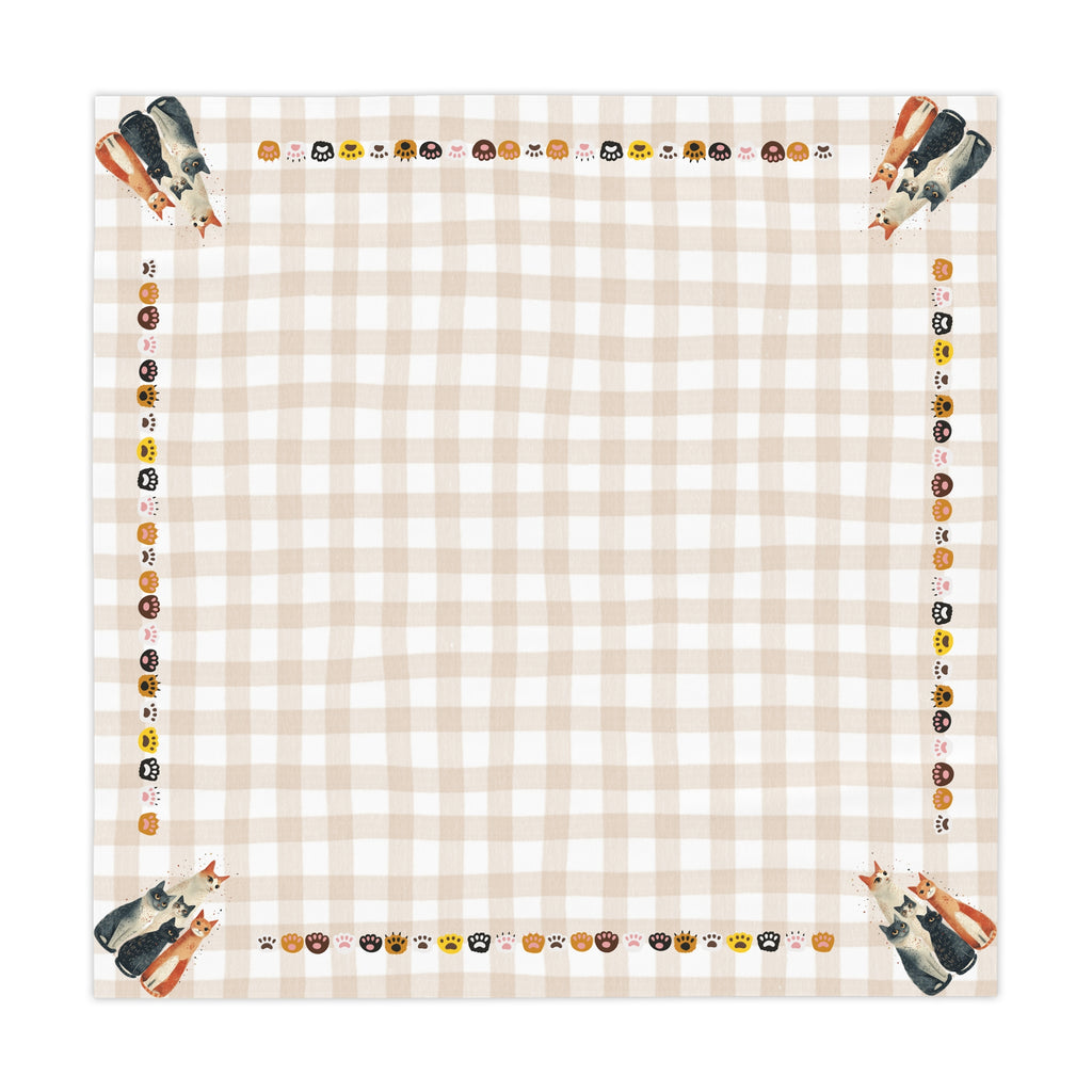 Cute Cat Family Tablecloth, Great for Country Cat Lovers