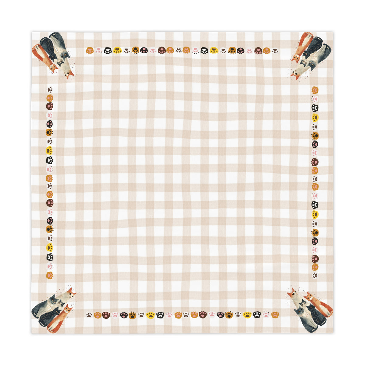 Cute Cat Family Tablecloth, Great for Country Cat Lovers