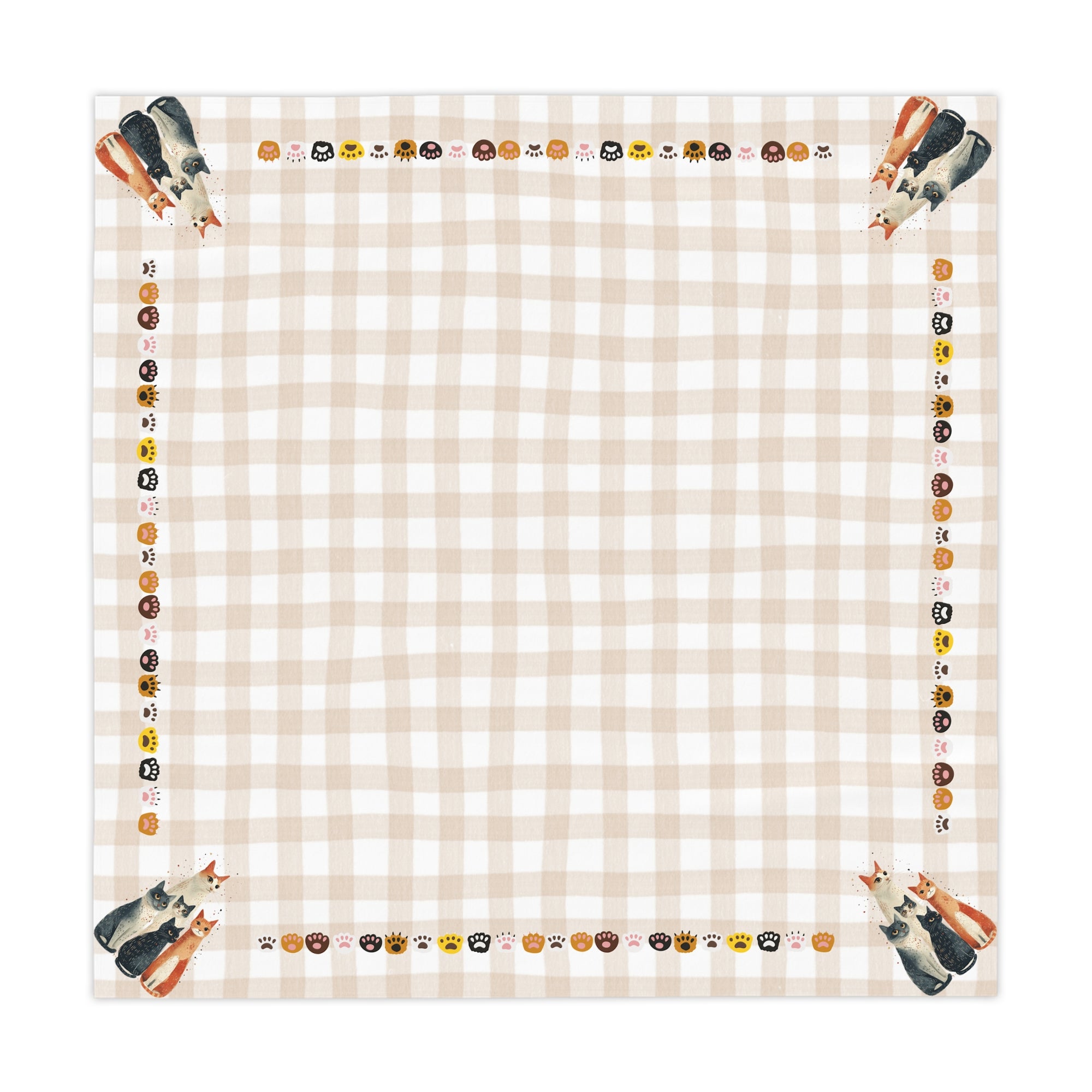Cute Cat Family Tablecloth, Great for Country Cat Lovers