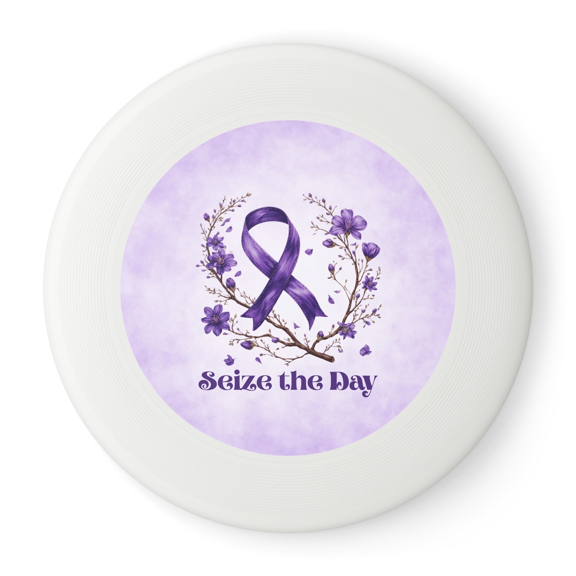 Purple Floral Seize the Day Frisbee - Inspirational Sports