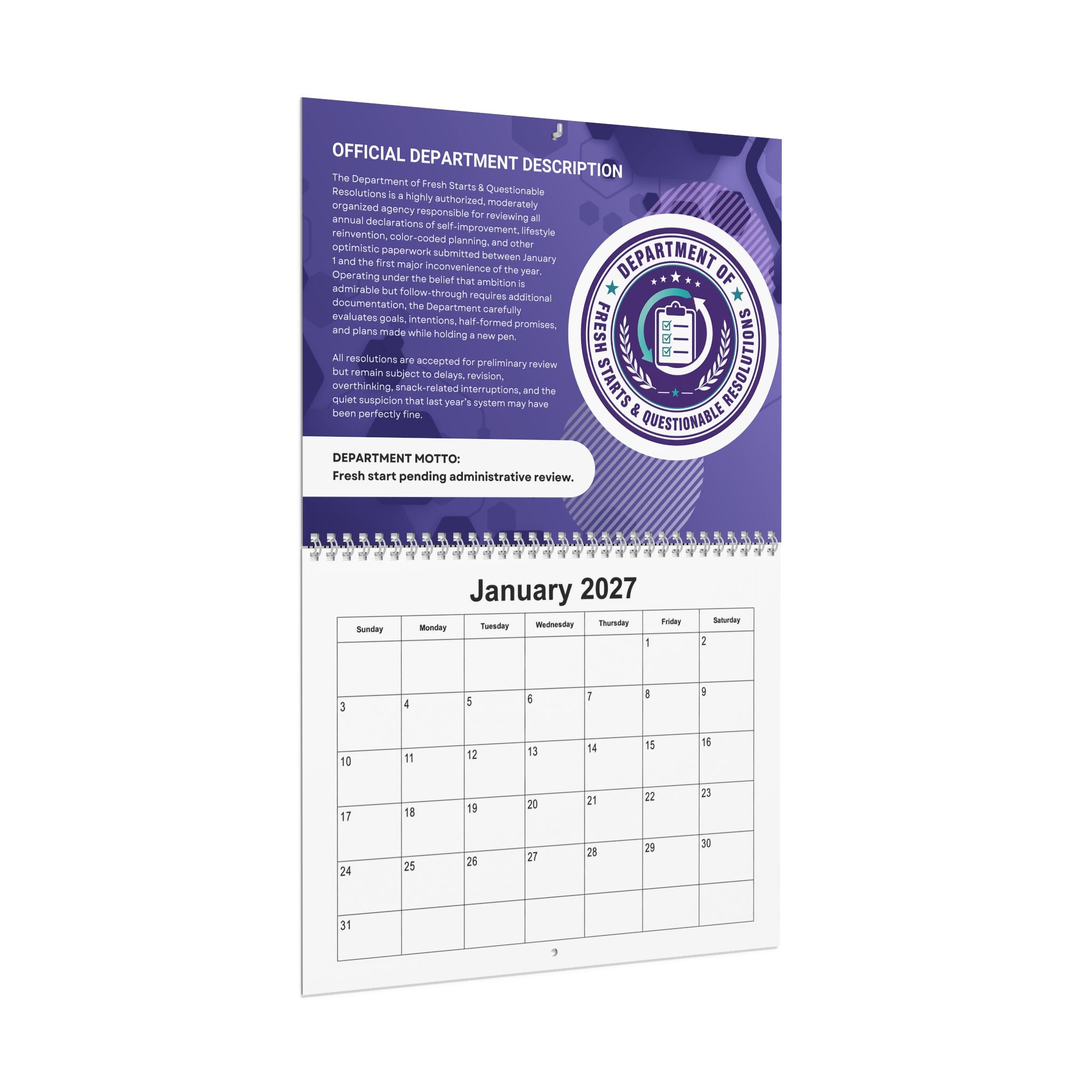 The Officially Unofficial 2027 Wall Calendar