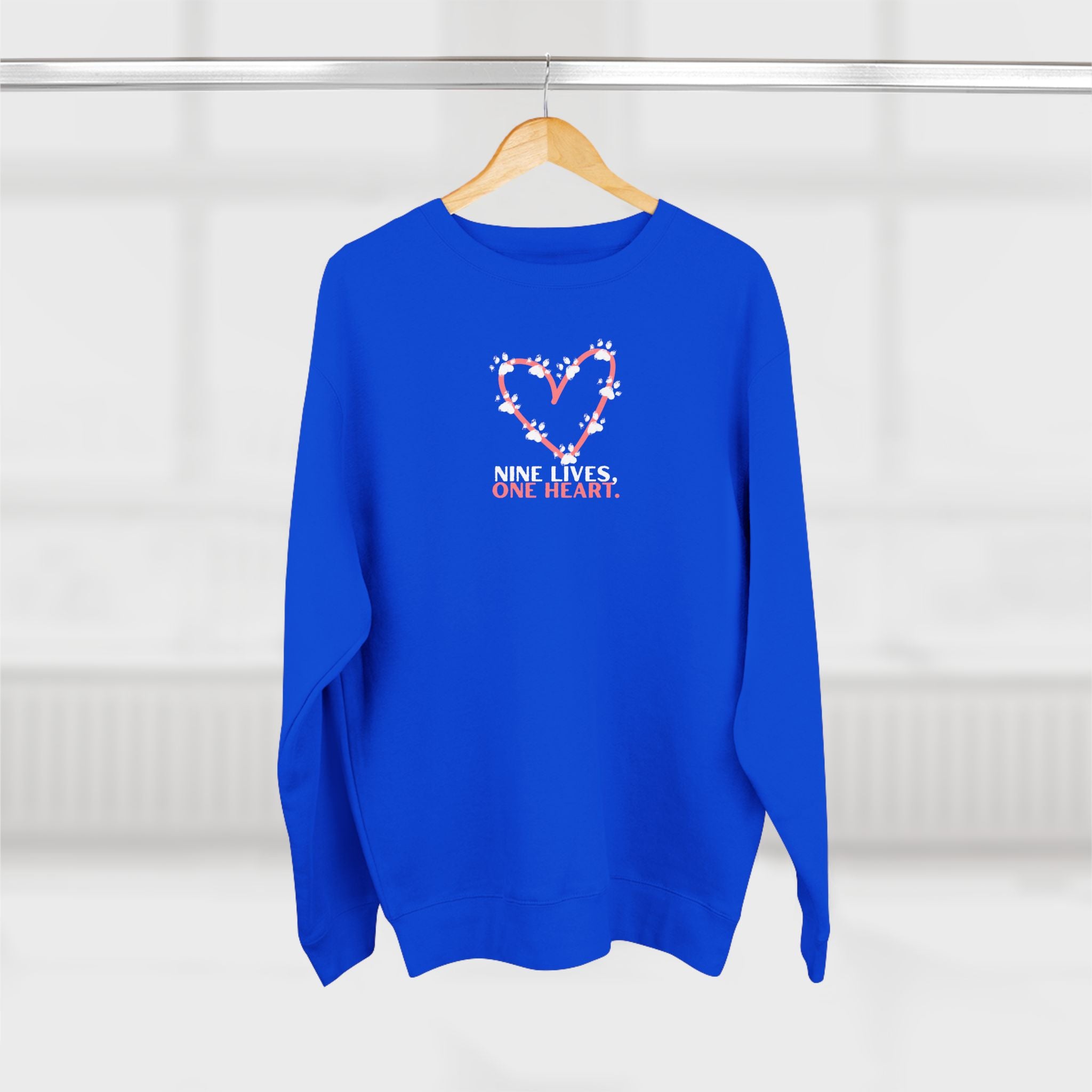 Nine Lives, One Heart – Cat Lover Sweatshirt