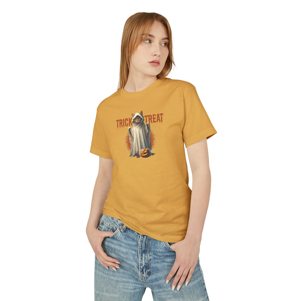 Halloween Trick or Treat Kitty Unisex Tee, Halloween Shirt
