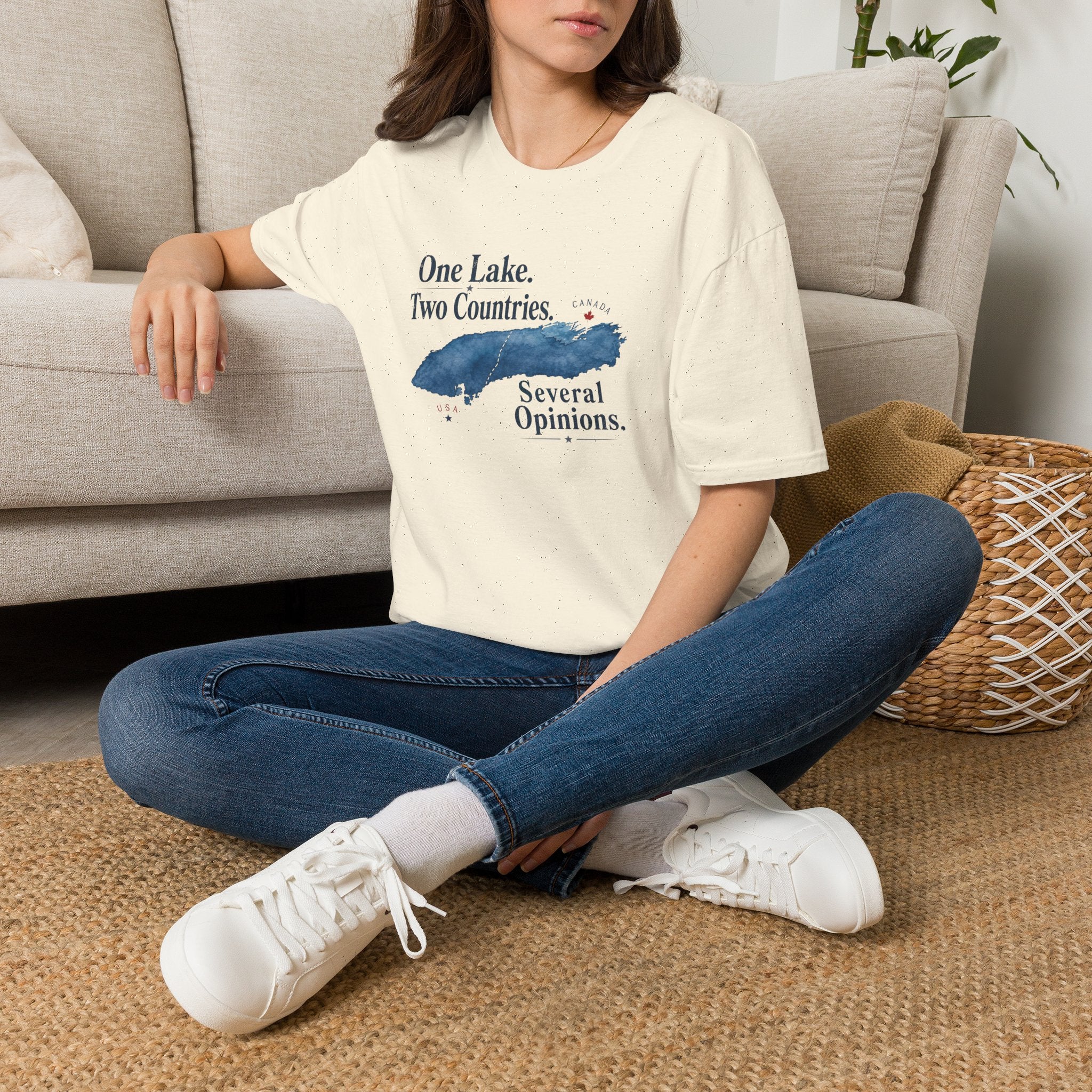 One Lake. Two Countries. Several Opinions. Lake Ontario Humor T-Shirt