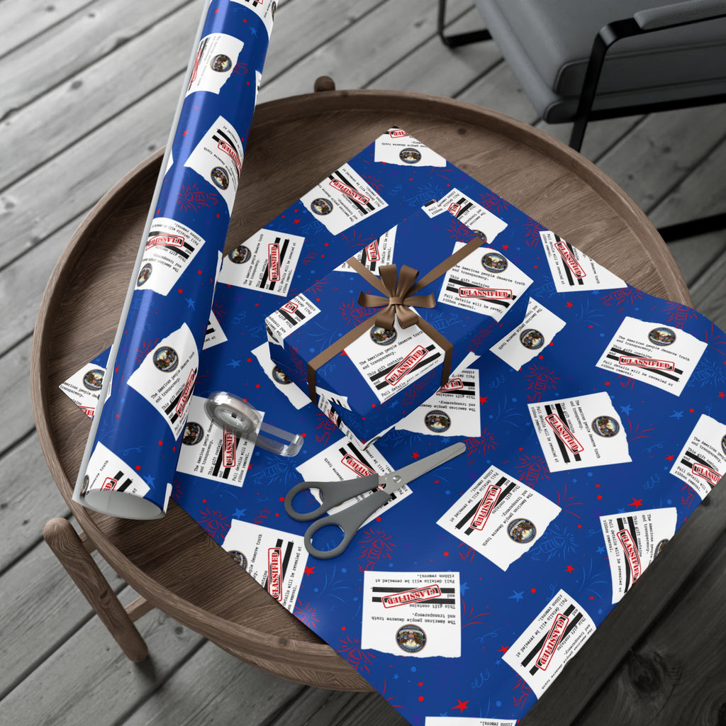 Classified Documents All-Occasion Gift Wrap – Redacted Files Political Satire Wrapping Paper