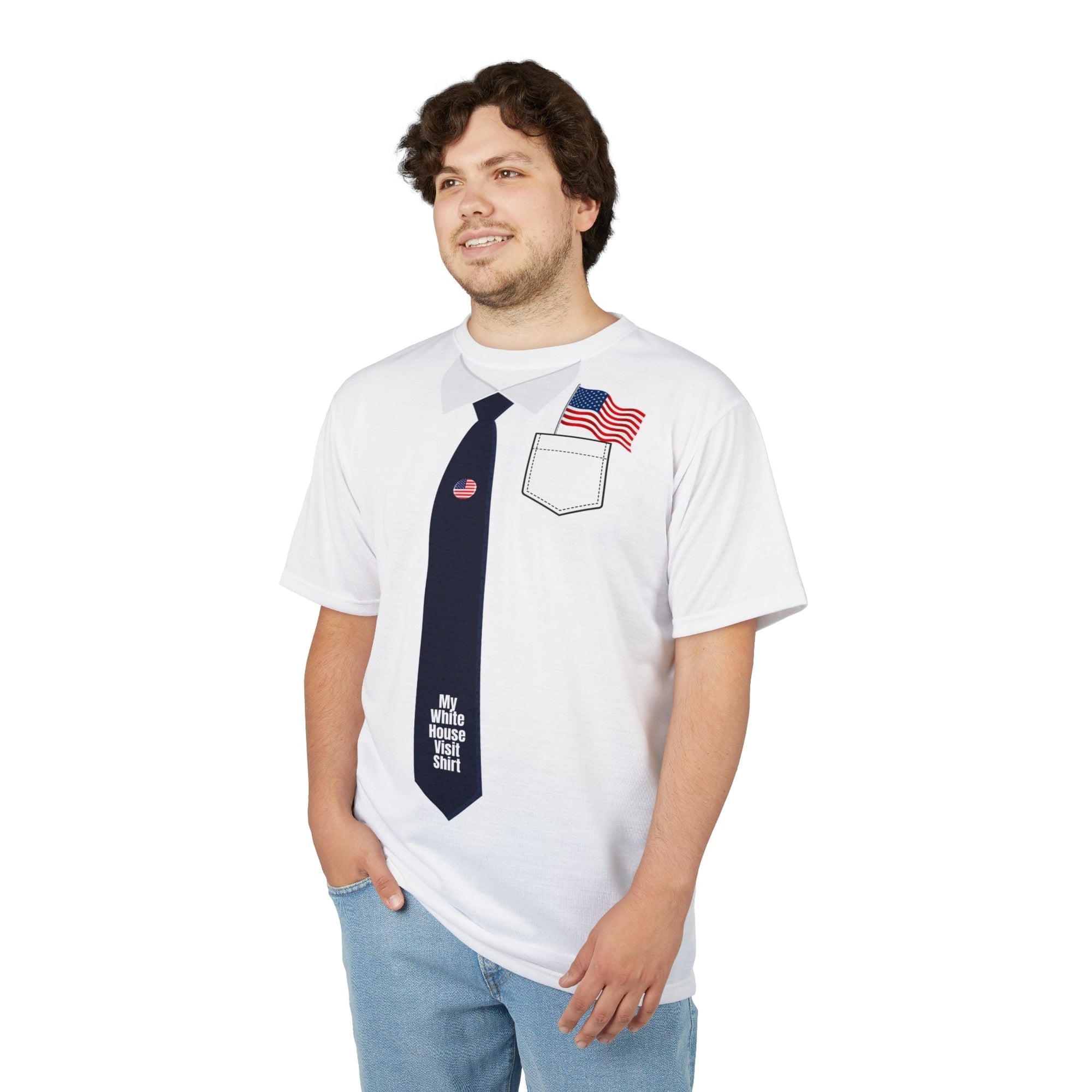 My White House Visit Shirt with American Flag Design Printify
