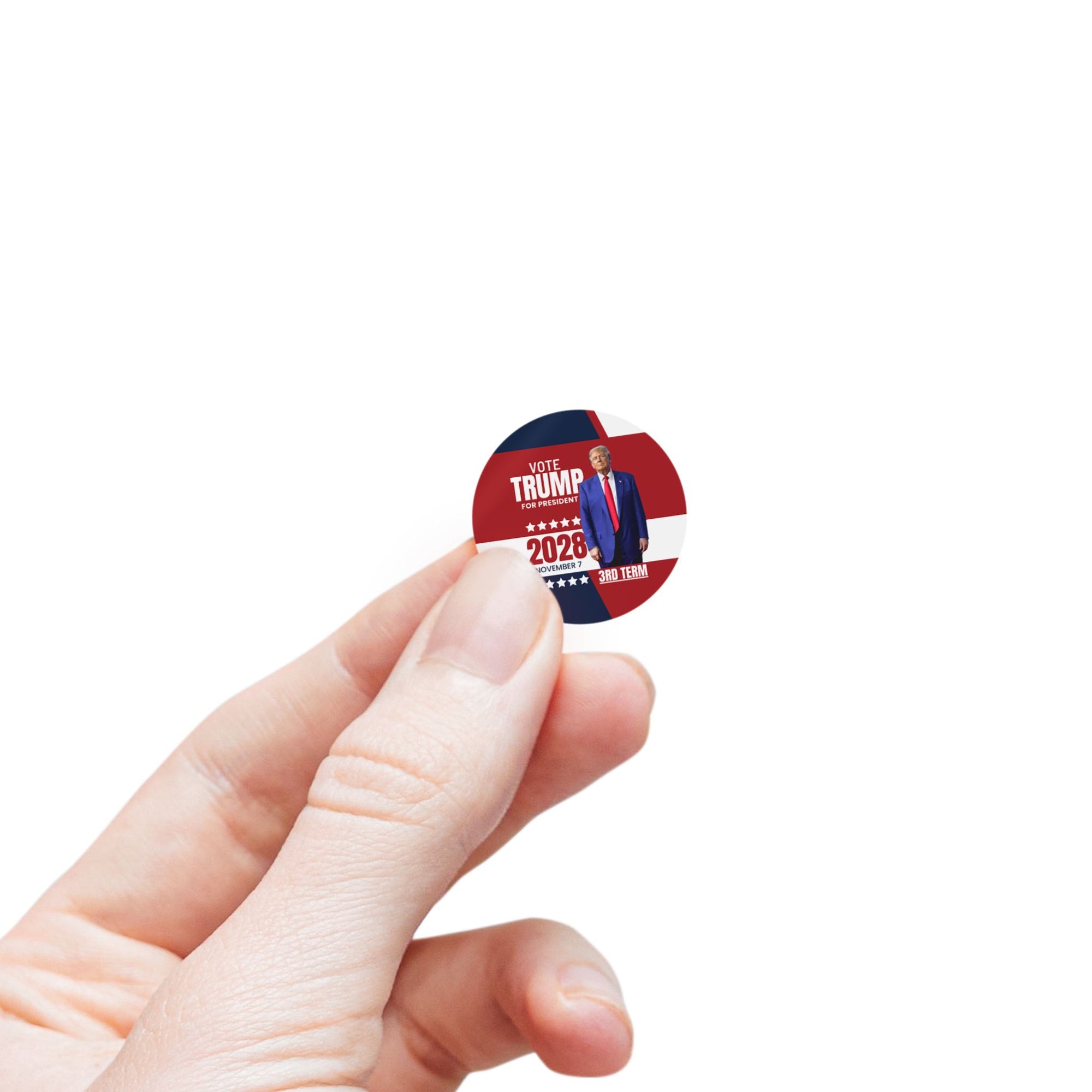 Vote Trump 2028 Round Sticker Rolls - Bold Political Campaign Labels
