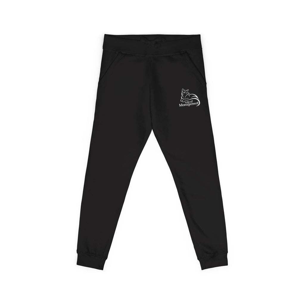 Lap of Management Embroidered Cat Fleece Joggers