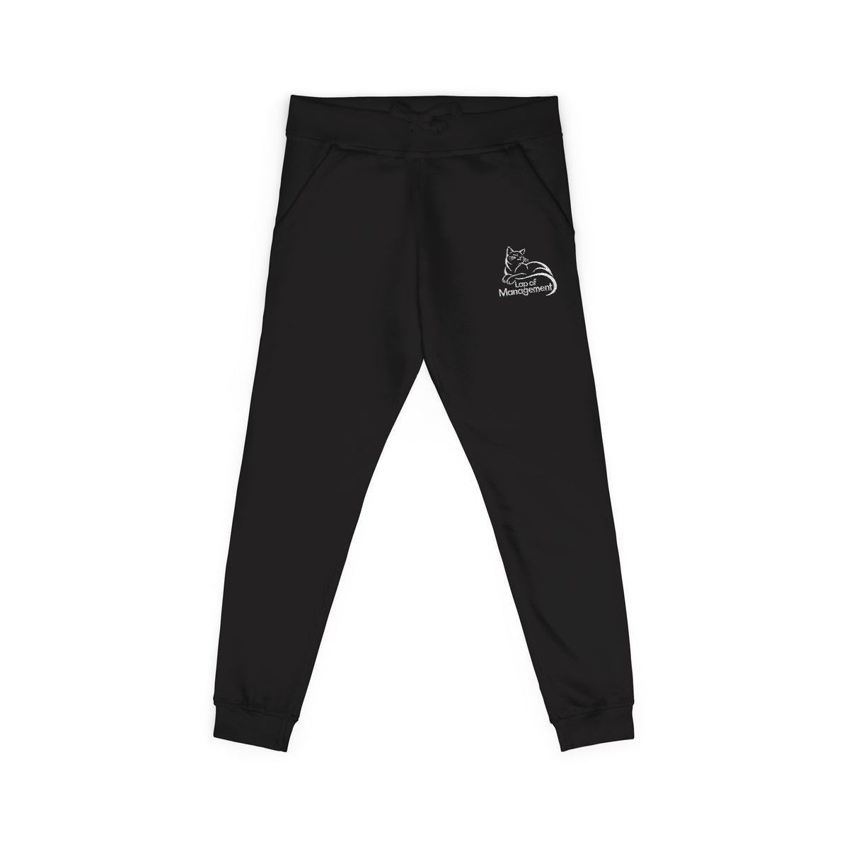 Lap of Management Embroidered Cat Fleece Joggers