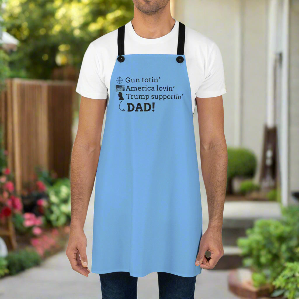 Patriotic Dad Apron - Gun Totin' America Lovin' Trump Supportin' - Perfect Gift for Father's Day & BBQs