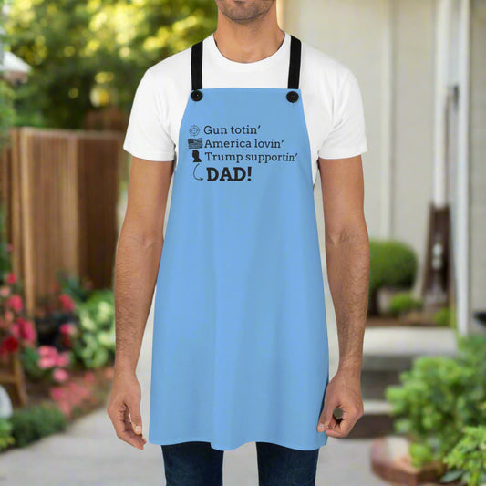 Patriotic Dad Apron - Gun Totin' America Lovin' Trump Supportin' - Perfect Gift for Father's Day & BBQs
