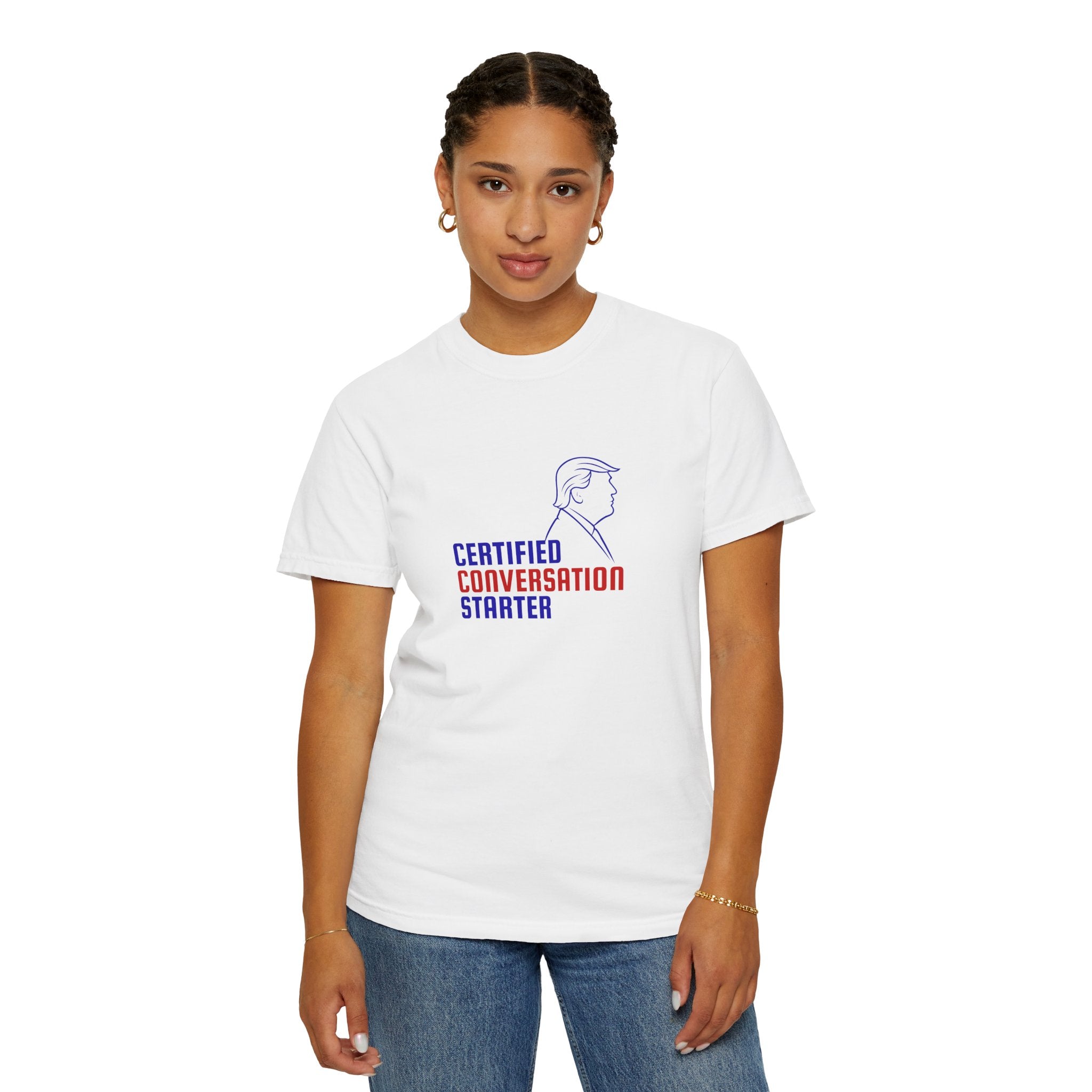 Certified Conversation Starter T-Shirt | Political Parody Tee