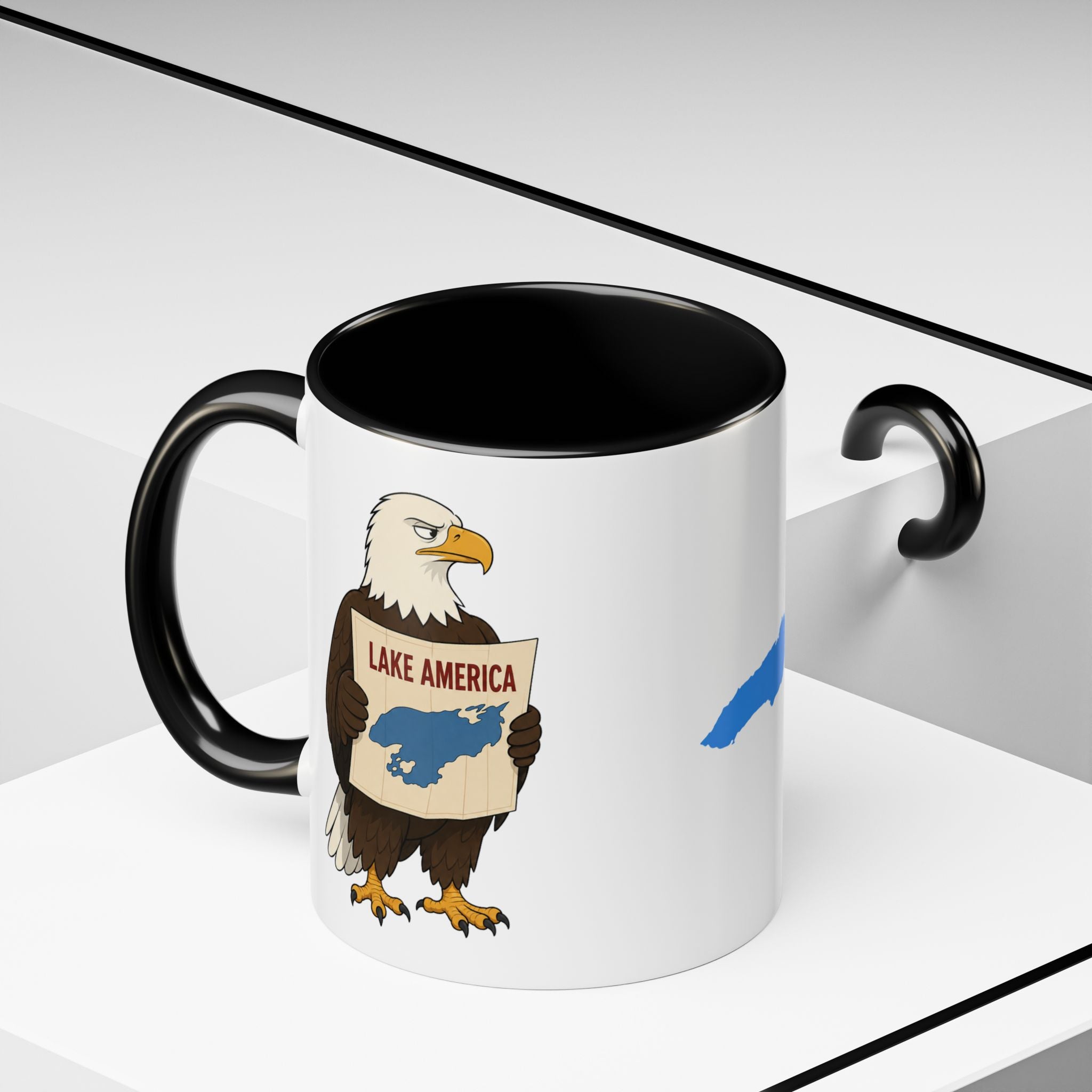 Lake Ontario vs. Lake America Goose & Eagle Coffee Mug | Great Lake Renaming Humor